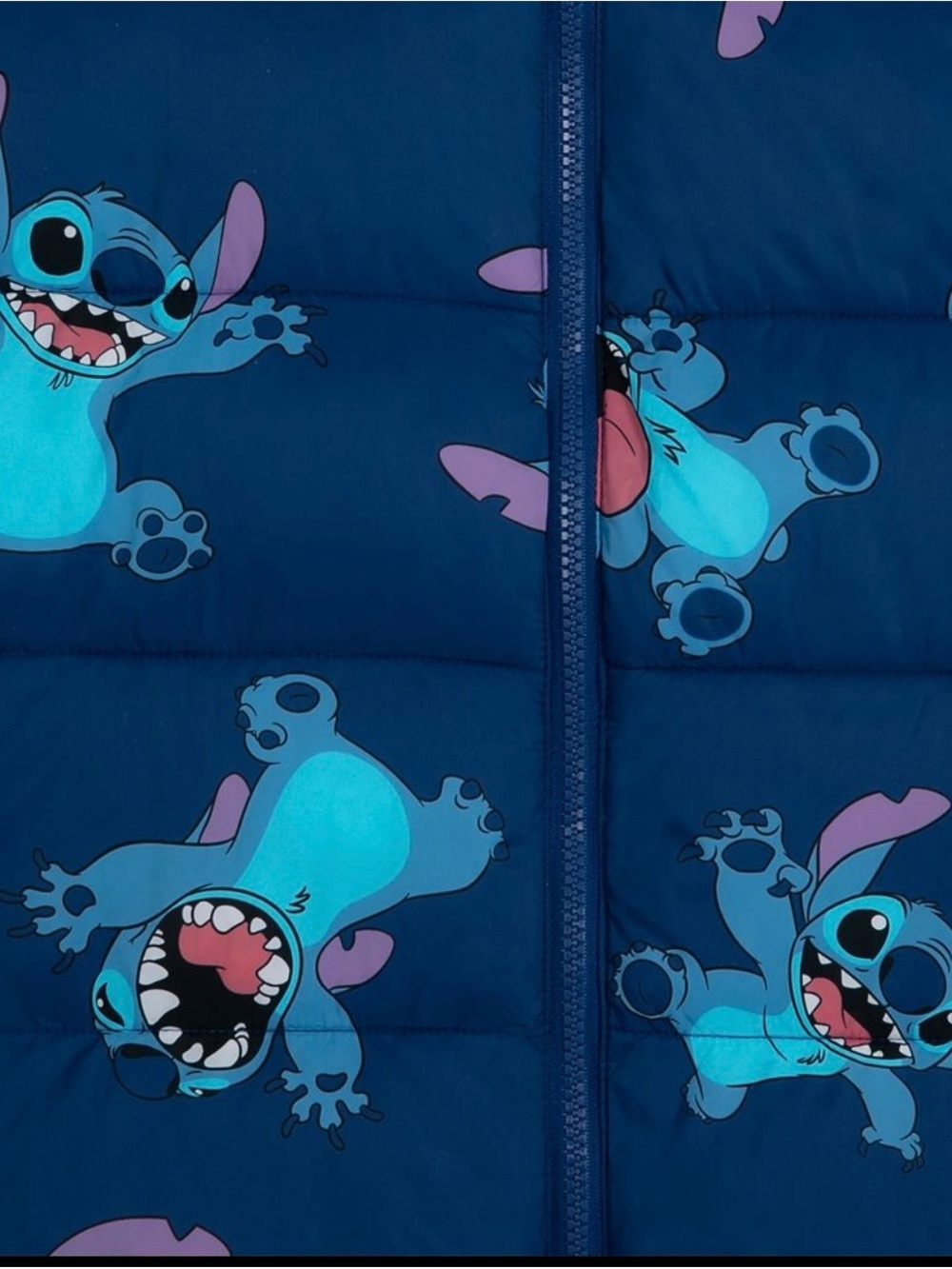 Disney Puffer Jacket Stitch Print Blue XXL NWT - Picture 5 of 6